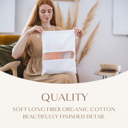 Hayden Hill Luxury Organic Cotton Dust Bags for Handbags Small 3 Pack - size: Small (11.5" W × 15" H)