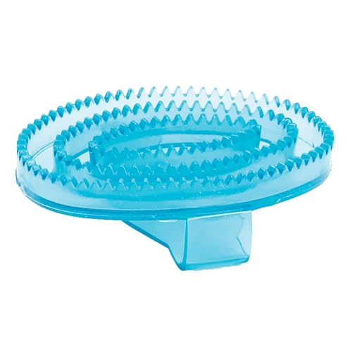 Roma Rubber Curry Comb, Blue Glitter, Small