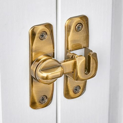 Brass Barn Door Latches,90/180 Degree Gate Lock_B - color: Brass