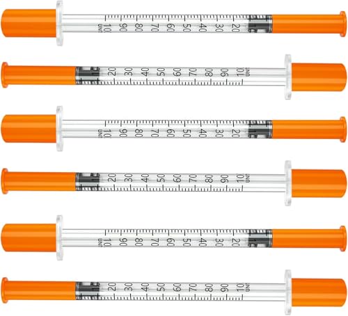 U-100 1ml/cc 31 Gauge 1/2 Inch Syringe, Individually Wrapped, Pack of 25. - size: 1ml-31G 1/2", style: 25
