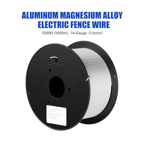 Aluminum Magnesium Alloy Wire 14 Gauge 3280ft (1000m) - Diameter 1.6mm Wire for Electric Fence | High Conductivity & Durability