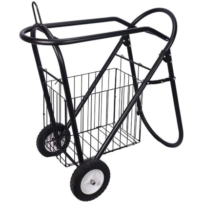 EASY-UP Saddle Caddy Wheeler | Easy Transportation | Heavy-Duty Construction | Removable Grooming Basket | Folds Flat for Storage | Color Black