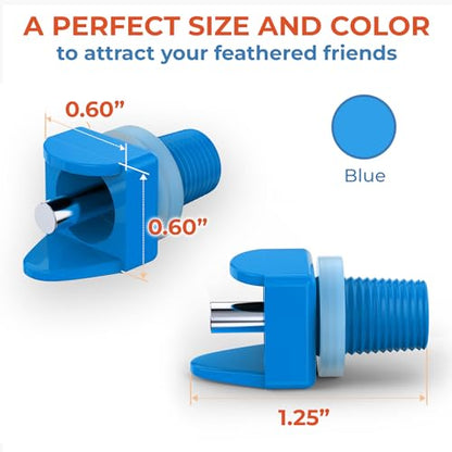 Lil'Clucker Horizontal Chicken Waterer Nipples, Pack of 15 Chicken Nipple Waterer with Drill Bits, Easy Install Automatic Chicken Waterer System, No Leak Chicken Water Feeder, Poultry Waterer - Blue - color: Blue