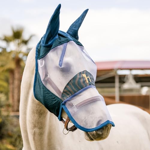 HORZE Kenya Long Nose Fly Mask - Dark Navy - Warmblood