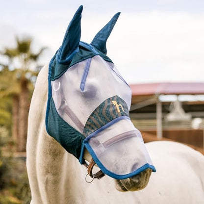 HORZE Kenya Long Nose Fly Mask - Dark Navy - Warmblood