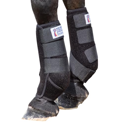 Dura-Tech Extra Support Neoprene Horse Sport Boots | Medium 15-16.2 hh, Black | Ideal for Training and Trail Riding | Cool & Light | Contour Shape for Front Leg Tendon and Ankle Protection