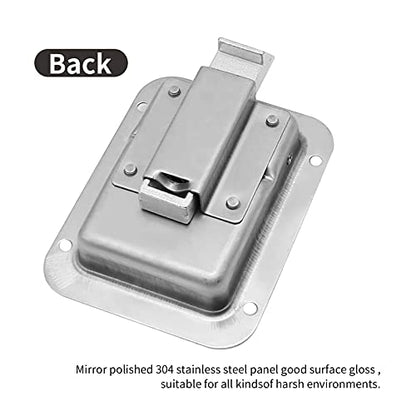RV Trailer Door Lock, Stainless Steel Heavy Duty Flush Mount Paddle Horse Latch with Gasket Keys