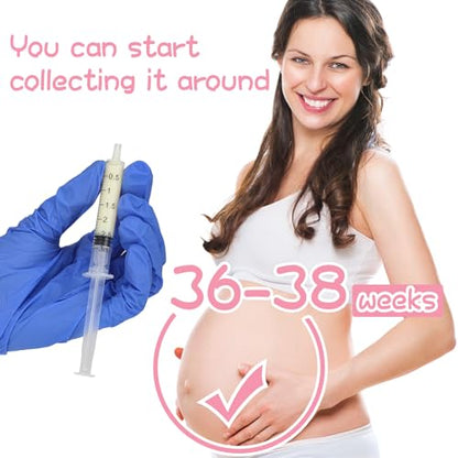 Trelaco 50 Sets 3 Ml Breast Milk Syringes No Needle Colostrum,3 Ml | Sterile Sealed with Caps and Cup, Baby Name Labels, Needle-free Harvesting for Storing Freezing Milk, For Postpartum Moms - size: 3 ml