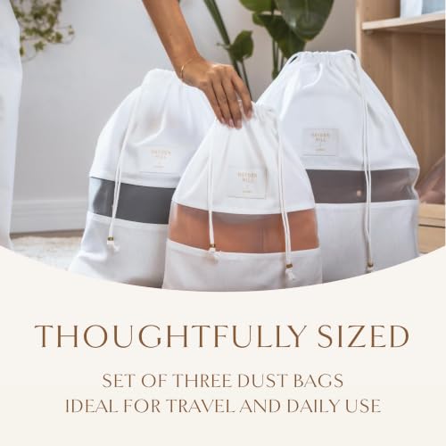 Hayden Hill Luxury Organic Cotton Dust Bags for Handbags Mixed 3 Pack - size: Mixed Size