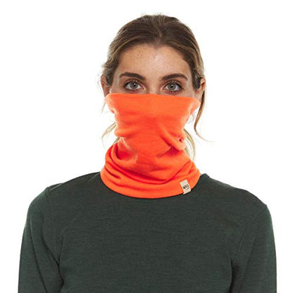 100% Merino Wool - Midweight Neck Gaiter - Skiing Neck Warmer - Winter Face Mask - Multipurpose Headwear - color: Blaze Orange