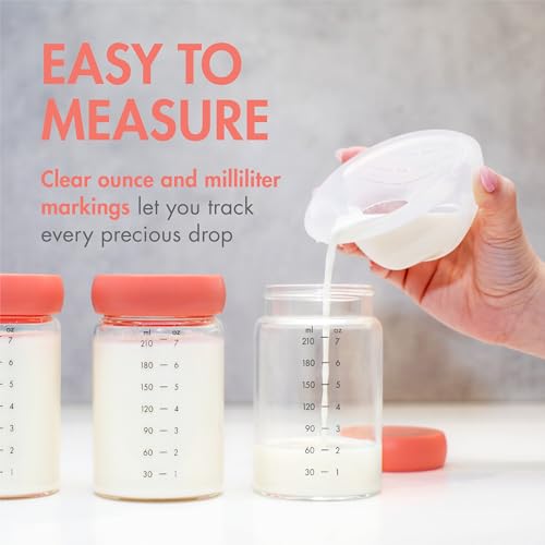 Boon Cache Glass Storage Bottles with Lids - 7 Oz - 3 Count