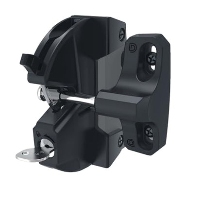 D&D Technologies LL3AL LokkLatch Gate Latch, Key Lockable and Operates On Only One Side of The Gate, for Square Frame Post Metal, Wood, Vinyl Fence Gates, Black
