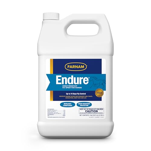 Farnam Endure Fly Spray for Horses, Lasting Fly Repellent, 128 oz Refill - size: 128 oz. Refill