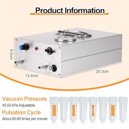 Cow Milking Machine Pump Automatic Powerful Milking Vacuum Milker Machine Adjustable Suction Cow Milker Portable Milking Machine for Dairy Cows Sheep Goat Milking Machine (Battery Vacuum Pump) - color: Battery Vacuum Pump