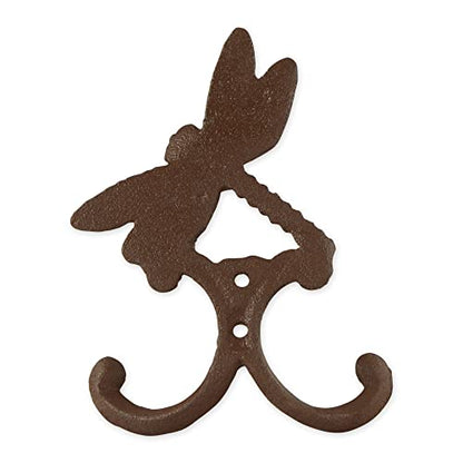 DII Cast Iron Decorative Wall Hook Set, Dragonfly, 2 Count - size: Dragonfly