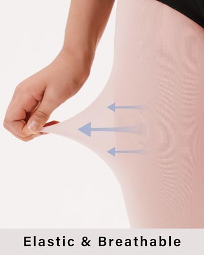 Stelle Girls Women Stirrup Ballet Tights for Dance Class Kids Adult - color: 2 Pack Ballet Pink+tan, size: 4-6 Years