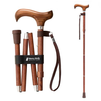 Merry Sticks Foldable Walking Cane for Women and Men, Adjustable, Sen Wood - color: Sen Wood, size: Classic Grip