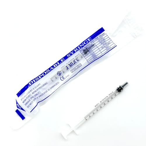 1mL Luer Slip Tip Syringes (No Needle) - 100-Count Bagged, Sterile & Individually Wrapped - size: 1ML