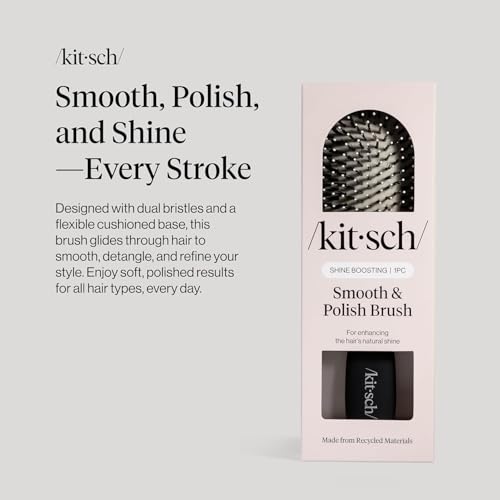 Kitsch Smooth & Polish Hair Brushes For Women and Men - Black - color: Black