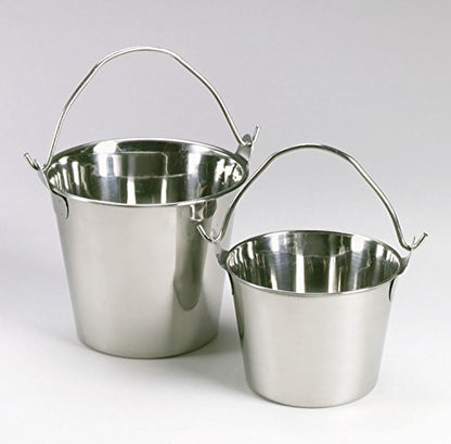 ProSelect Heavy Duty Stainless Steel Pails — Durable Pails for Kennels and Farms - 8¾", 6-Quart