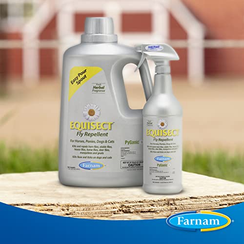 Farnam Equisect Botanical Fly Repellent for Horses, Dogs and Cats, 32 Ounces, Quart Spray (Pack of 2) - size: 32 Fl Oz (Pack of 2)