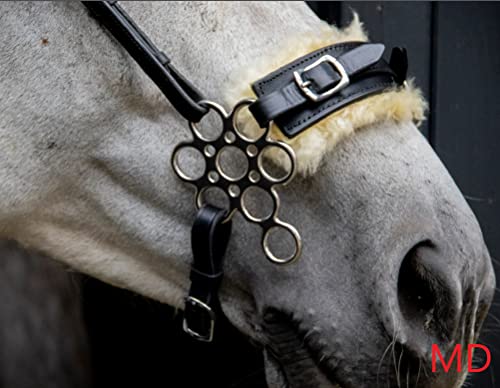 Hackamore Bitless Horse Bit English Western Adjustable Flower Padded Fur Original Leather Bridle Equestrian Tack