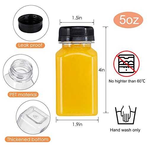 Fhxtcygj 30 Pack 5oz Empty Plastic Juice Bottles with Leak-Proof Caps Lids - color: 30pcs 5oz