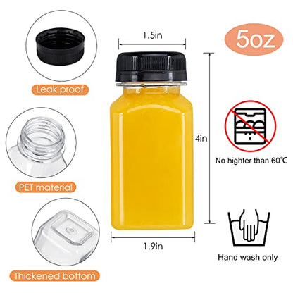 Fhxtcygj 30 Pack 5oz Empty Plastic Juice Bottles with Leak-Proof Caps Lids - color: 30pcs 5oz