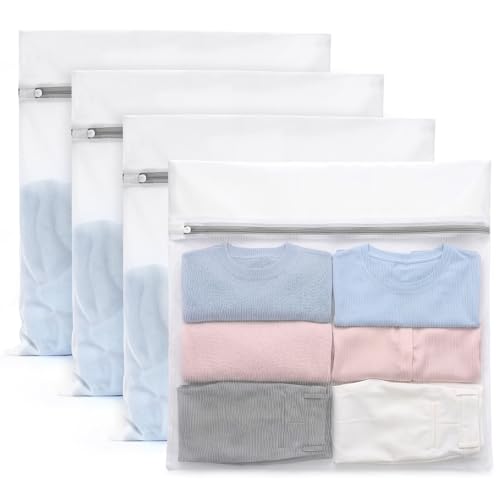 Muchfun 4Pcs Durable Fine Mesh Laundry Bags for Delicates 24 x 24 Inches | (4 XX-Large) - size: 4 XX-Large