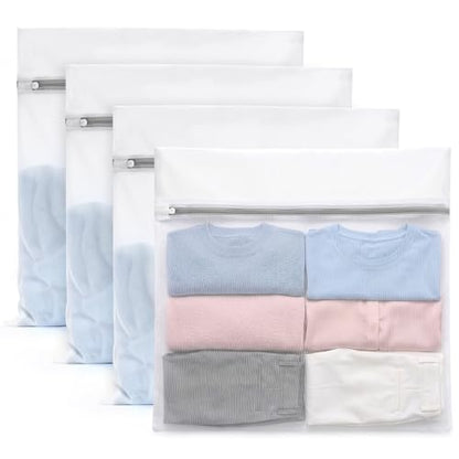 Muchfun 4Pcs Durable Fine Mesh Laundry Bags for Delicates 24 x 24 Inches | (4 XX-Large) - size: 4 XX-Large