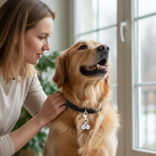 TIESOME 4 Pcs Dog Collar Bell, Mini Dog Collar Bell for Small Dogs & Cats, Lightweight Rust‑Resistant Metal Pendant, Perfect for Training, Safety and Identification, Silver