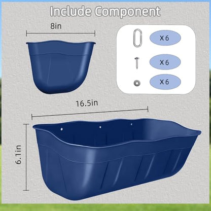 Hanging Goat Feeders,Chicken Feeder Waterer,Large Feed Trough 7.5 Quart 2 Pack,Hanging Fence Feed Trough for Poultry Livestock,Blue - color: Blue, size: 7.5 Quart (2 Pack)