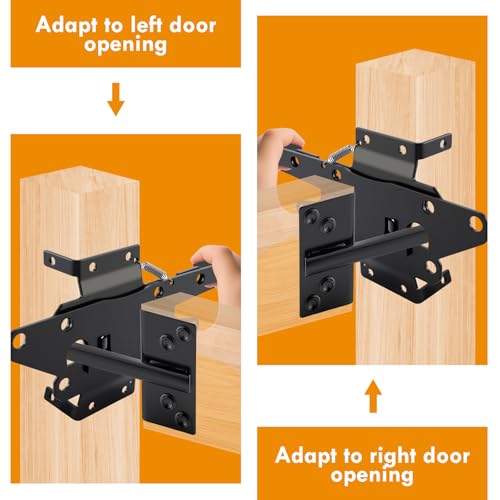 Self-Locking Gate Latch for Wooden Fence, Post Mount Automatic Gate Lock | 1 Pack, Gate Latches for Wooden Gates, Outdoor Garden, Vinyl, Included Screws, Black Finish, Steel, HOME MASTER HARDWARE