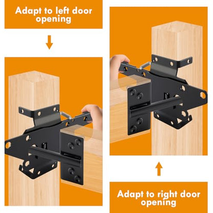 Self-Locking Gate Latch for Wooden Fence, Post Mount Automatic Gate Lock | 1 Pack, Gate Latches for Wooden Gates, Outdoor Garden, Vinyl, Included Screws, Black Finish, Steel, HOME MASTER HARDWARE