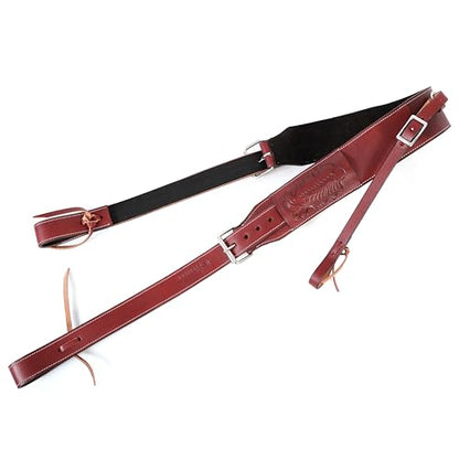 Western Leather Horse Girth Adjustable Rear Flank Back Cinch Girth with Metal Buckles for Horse Riding