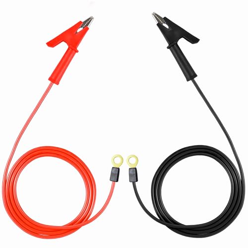 Electric Fence Wire Connectors Jumper Leads Cable Alligator Clips 2PCS | for Solar Fence Charger,Energizer Connector 3.28Ft - size: 16AWG