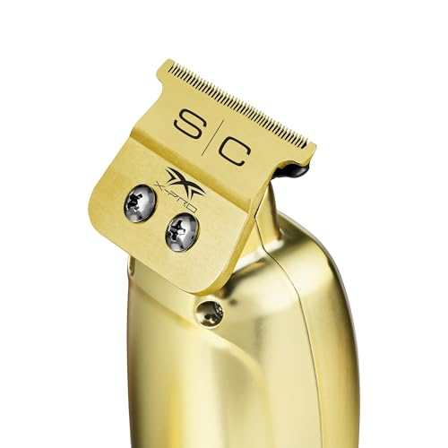 Stylecraft Saber Pro Grooming Bundle: Digital Brushless Saber II Clipper & Saber Trimmer (Gold) Holiday Gift Bundle