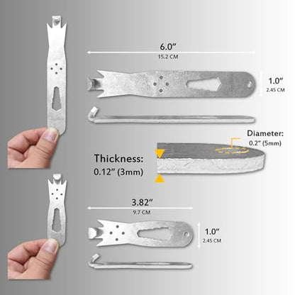 QMARK Fence Wire Twister Tool Set, Stainless Steel, 3.8 and 6.0 Inch, 2 Pcs | T-Post Clip Tool