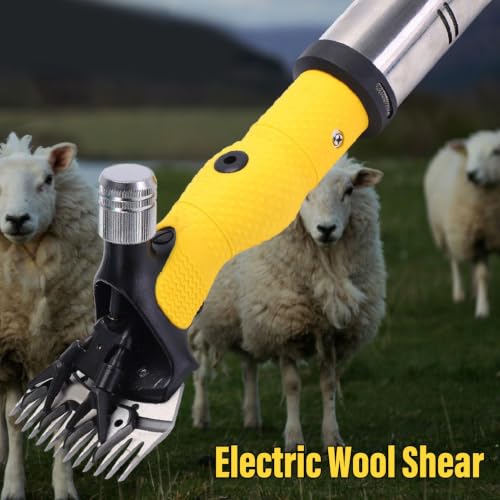 Naroote Electric Sheep Shears, Professional Goats Clippers with 3000RPM, Carbon Steel Blade, Non Slip Handle, Low Vibration & Powerful Motor for Sheep, Alpacas, Goats (US Plug 110V)