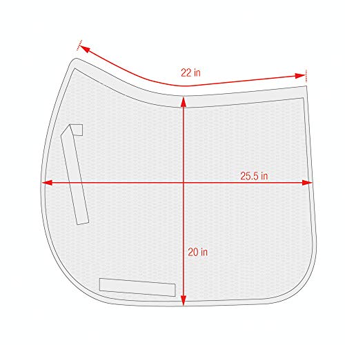ECP Equine Comfort Products 3D Air Ride All-Purpose English Saddle Pad, Breathable Non-Slip Pad for Eventing, Jumping, Dressage, Trail Riding, Shock Absorbing, Lightweight, Durable, Full Size, White