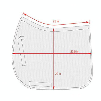 ECP Equine Comfort Products 3D Air Ride All-Purpose English Saddle Pad, Breathable Non-Slip Pad for Eventing, Jumping, Dressage, Trail Riding, Shock Absorbing, Lightweight, Durable, Full Size, White