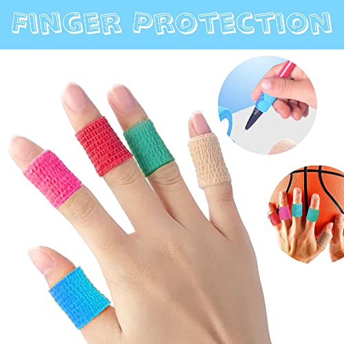 8 Pack 1 x 5 Yards Cohesive Wrap Self Adhesive Bandage Elastic Self Adherent Vet Tape for Athletic, Wrist, Ankle, Knees, Pets (Black) - color: Black, size: 1 Inch