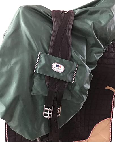 Majestic Ally Nylon Waterproof Fleece Lined Ride On English Saddle Cover-Multiple Color (Hunter Green) - color: Hunter Green