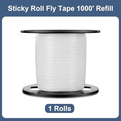 Qualirey 1 Pc Sticky Fly Tape Roll 1000 ft Fly Ribbon, White - color: as picture shown