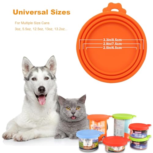 Yobbai 9 Pack Silicone Pet Food Can Lids, Universal Dog & Cat Food Covers, Fits 3 to 13.2 oz Cans, Airtight, BPA-Free, Dishwasher Safe, Reusable