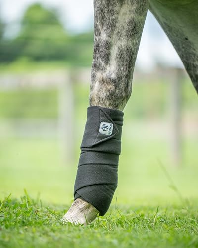 AJ Tack Polo Wraps - 12 ft - Pack of 4 Black - color: Black