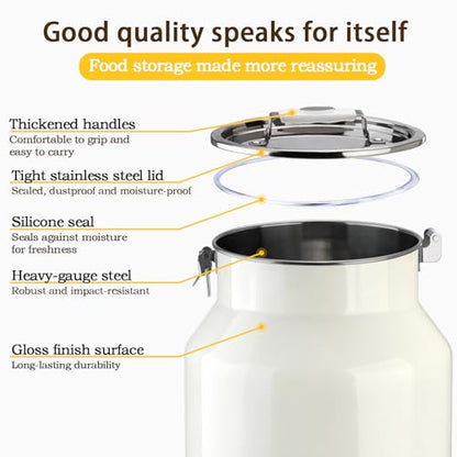 Dog-Cat Food Storage Container 40 lb, Large Stainless Steel Bin | 38 Qt 304 stainless steel bin holds up to 40 lb of dry pet food; silicone-sealed airtight lid; 1-cup wood-handled scoop. - size: 38 Qt