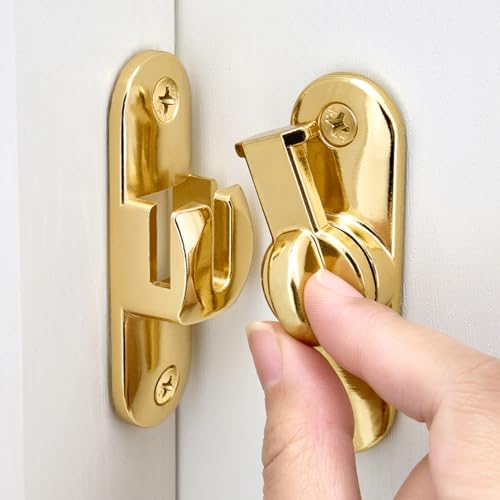 Gold 90/180 Degree Barn Door Latches,Flip Gate Lock - color: Gold