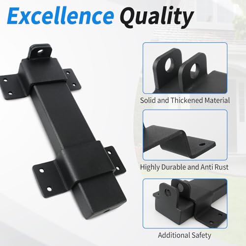 Outdoor Slide Gate Latch Lock, 7.5 Inch Heavy Duty Double Gate Latch, Black