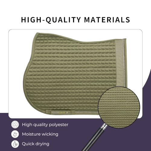 EQUINEWAVE GP Saddle Pad – Satin-Finish Quilted Design - color: Olive Green